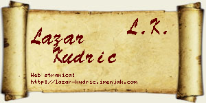 Lazar Kudrić vizit kartica
